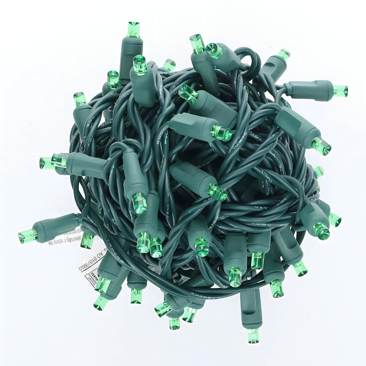 5mm LED Strobe Lights SuperSpark Green Strobe Light String 50 Bulbs 6’’ Spacing - Christmas Lights