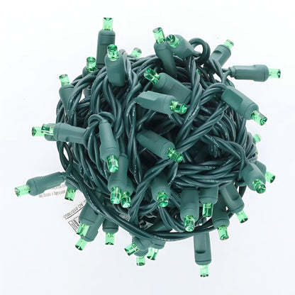 5mm LED Strobe Lights SuperSpark Green Strobe Light String 50 Bulbs 6’’ Spacing - Christmas Lights