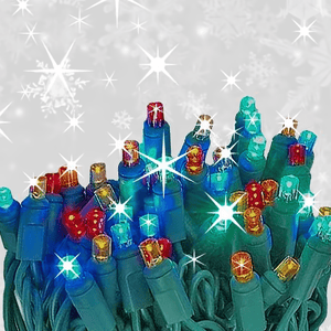 5mm LED Strobe Lights, SuperSpark, Multicolor Strobe Light String, 50 Bulbs, 6" Spacing Christmas Lights SuperSpark