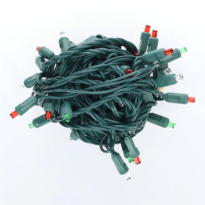 5mm LED Strobe Lights SuperSpark Red Green Cool White Strobe Light String 50 Bulbs 6’’ Spacing - Christmas Lights