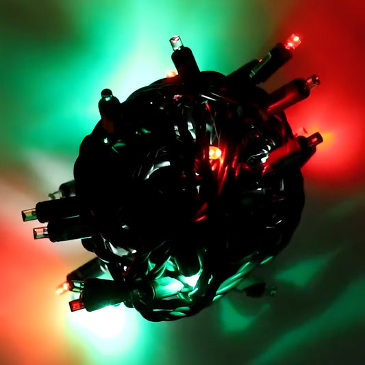 5mm LED Strobe Lights SuperSpark Red Green Cool White Strobe Light String 50 Bulbs 6’’ Spacing - Christmas Lights