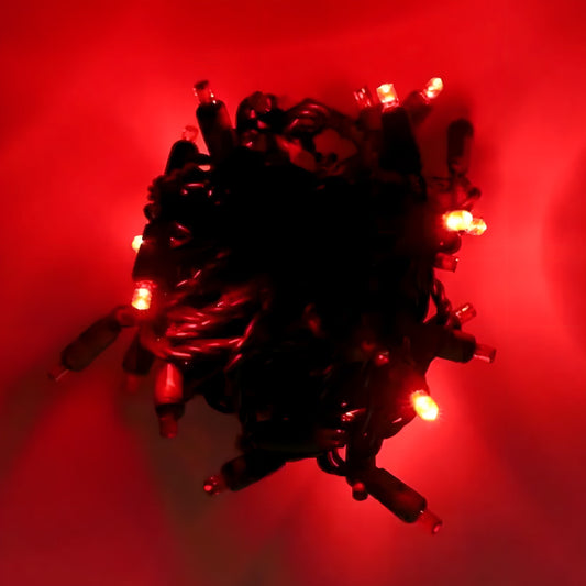 5mm LED Strobe Lights SuperSpark Red Strobe Light String 50 Bulbs 6’’ Spacing - Christmas Lights