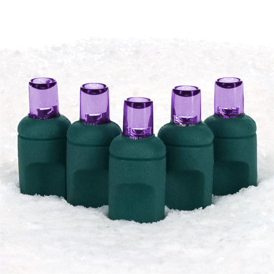 5mm Purple LED Christmas Lights 100 Bulbs 4’’ Spacing - Christmas Lights