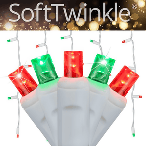 5mm Red and Green SofTwinkle LED Icicle Lights, 70 Bulbs, 7.5ft Long, White Wire Christmas Lights Wintergreen Corporation
