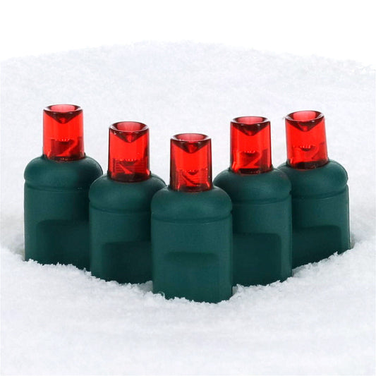 5mm Red LED Christmas Lights 100 Bulbs 4’’ Spacing - Christmas Lights