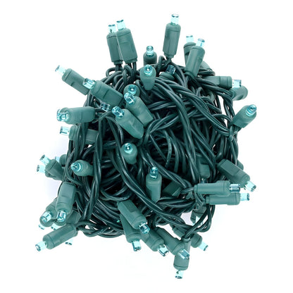 5mm Teal LED Christmas Lights 50 Bulbs 4’’ Spacing - Christmas Lights