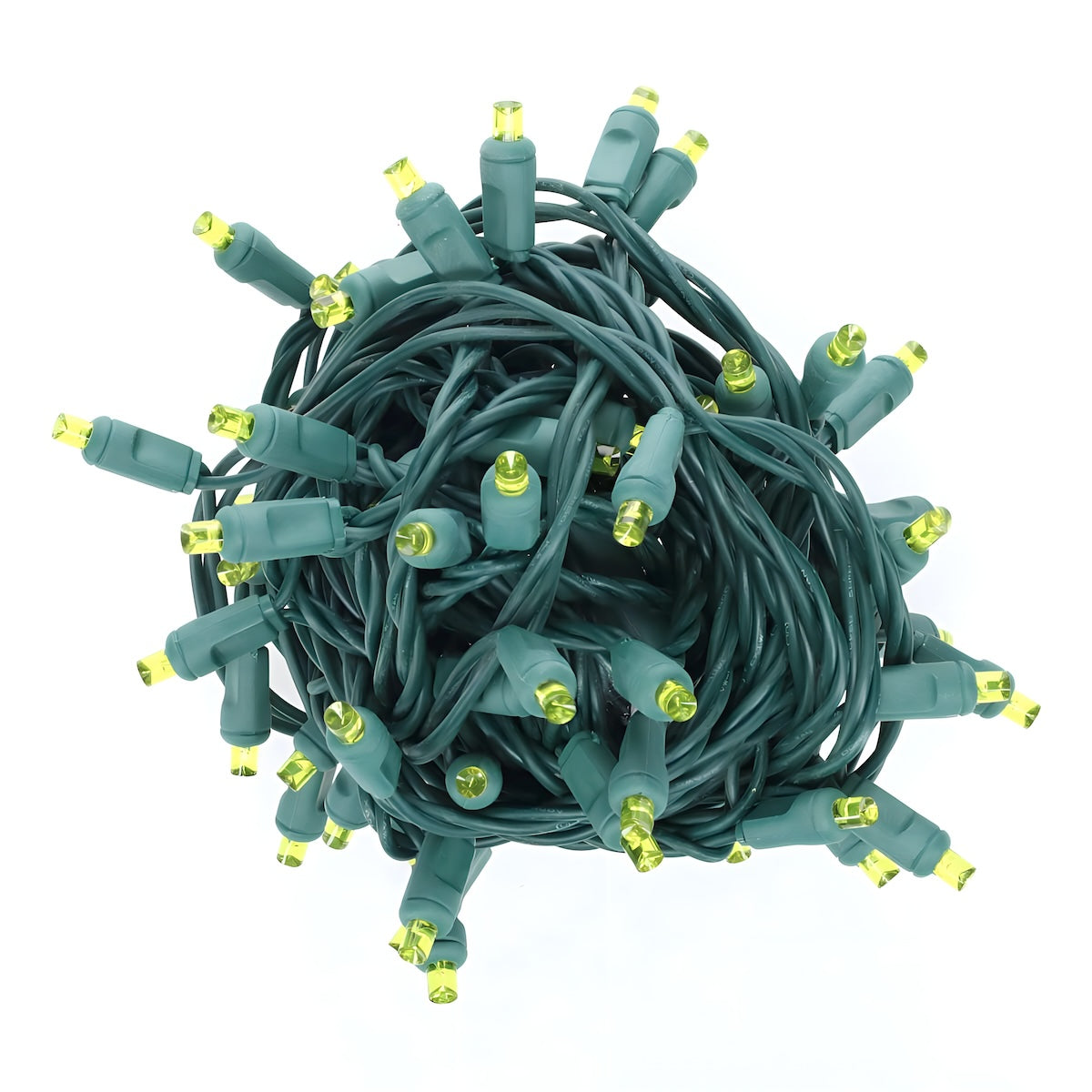 5mm Yellow / Gold LED Christmas Lights 100 Bulbs 4’’ Spacing - Christmas Lights