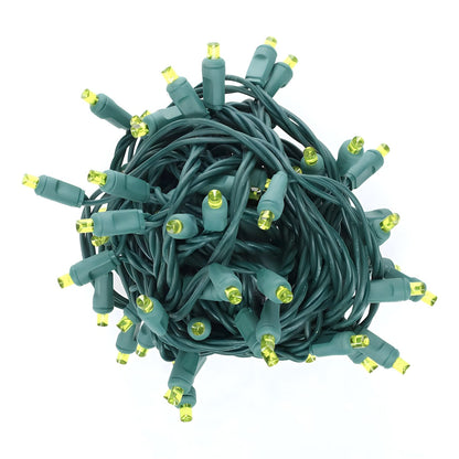5mm Yellow / Gold LED Christmas Lights 100 Bulbs 4’’ Spacing - Christmas Lights