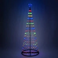 6' Multicolor LED Animated Outdoor Lightshow Tree, Black Frame
