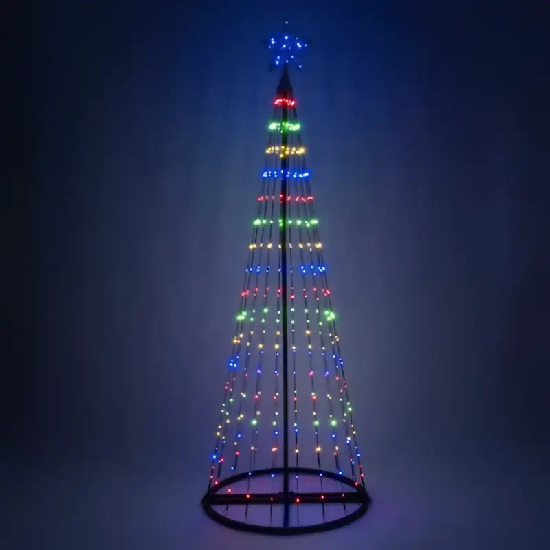 6’ Multicolor LED Animated Outdoor Lightshow Tree Black Frame - Christmas Lights