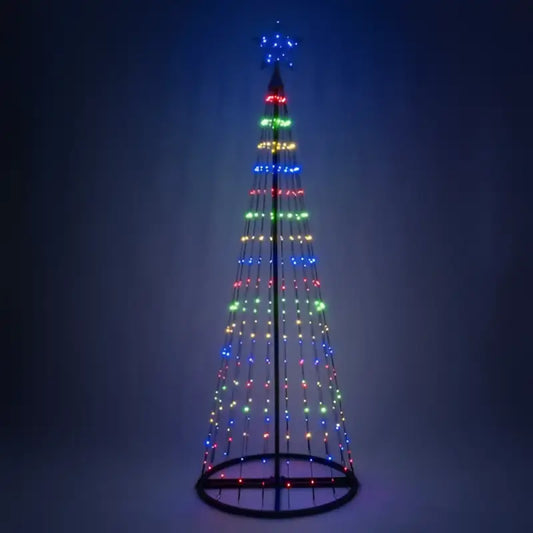 6’ Multicolor LED Animated Outdoor Lightshow Tree Black Frame - Christmas Lights