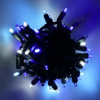 70 5mm ColorSplash Arctic - Blue, Cool White, and Teal DreamSpark® Slow Fade LED Christmas Lights, 4" Spacing, Green Wire