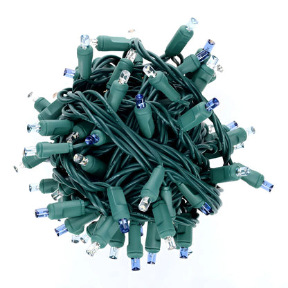 70 5mm Arctic Blue Cool White Teal DreamSpark Slow Fade LED Christmas Lights 4’’ Spacing - Christmas Lights
