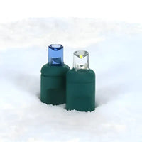 70 5mm Blue and Cool White LED Christmas Lights, 4" Spacing, Green Wire