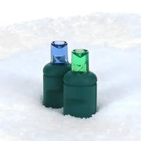 70 5mm Blue and Green LED Christmas Lights, 4" Spacing, Green Wire