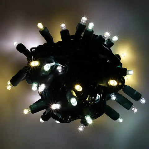70 5mm ColorCraft Champagne - Warm White Pure White and Cool White DreamSpark® Slow Fade LED Christmas Lights 4’’