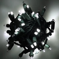 70 5mm Cool White DreamSpark® Slow Fade LED Christmas Lights, 4" Spacing, Green Wire
