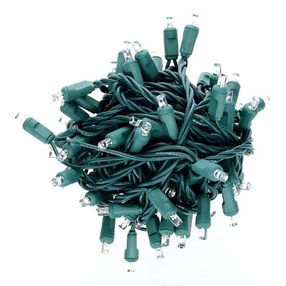 70 5mm Cool White LED Christmas Lights 4’’ Spacing - Christmas Lights