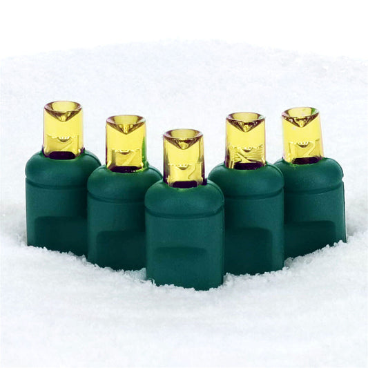70 5mm Gold LED Christmas Lights 4’’ Spacing - Christmas Lights