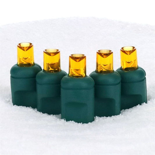 70 5mm Orange LED Christmas Lights 4’’ Spacing - Christmas Lights