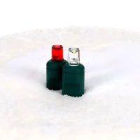 70 5mm Red and Cool White LED Christmas Lights, 4" Spacing, Green Wire