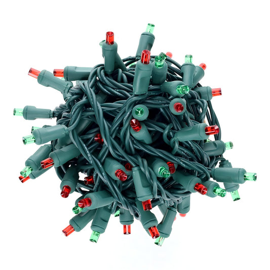 70 5mm Red and Green LED Christmas Lights 4’’ Spacing - Christmas Lights