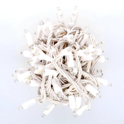 70 5mm Warm White DreamSpark Slow Fade LED Christmas Lights 4’’ Spacing White Wire - Christmas Lights