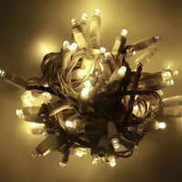70 5mm Warm White DreamSpark® Slow Fade LED Christmas Lights, 4" Spacing, White Wire