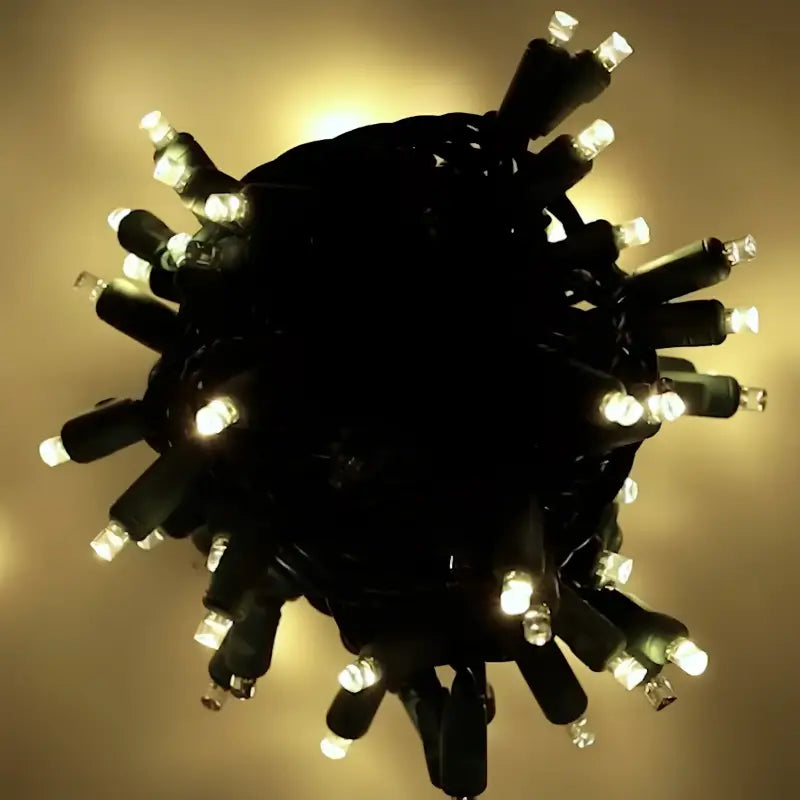 70 5mm Warm White DreamSpark® Slow Fade LED Christmas Lights 4’’ Spacing Green Wire - Christmas Lights