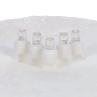 70 5mm Warm White LED Christmas Lights, 4" Spacing, White Wire