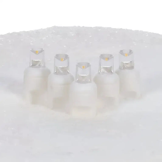 70 5mm Warm White LED Christmas Lights 4’’ Spacing White Wire - Christmas Lights