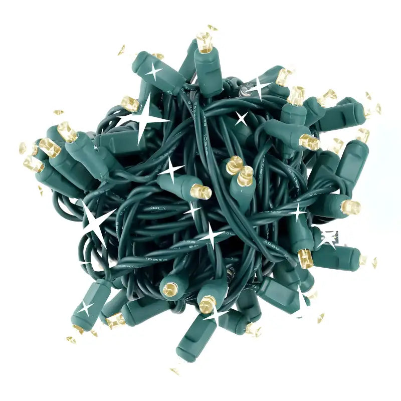 70 5mm Warm White Twinkle LED Christmas Lights 4’’ Spacing Christmas Lights