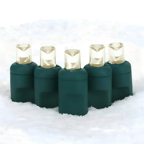 70 5mm Warm White Twinkle LED Christmas Lights 4’’ Spacing Green Wire - Christmas Lights