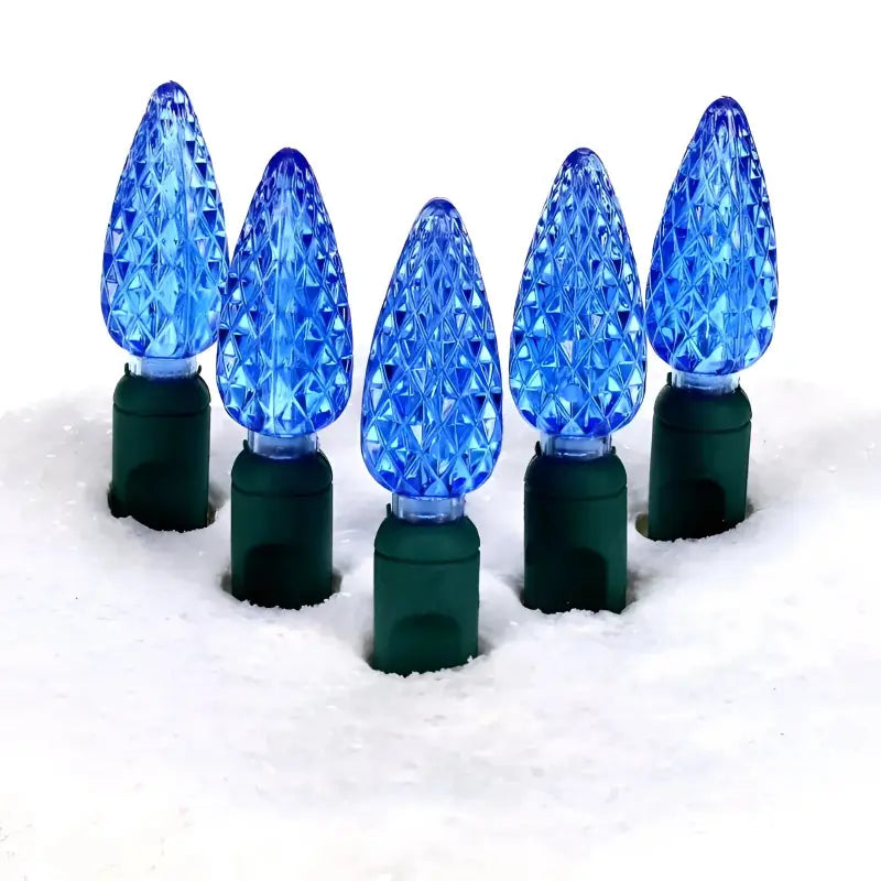 70 C6 Blue LED Christmas Lights 4’’ Spacing - Christmas Lights