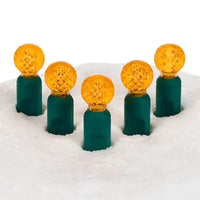 70 G12 Orange LED Christmas Lights, 4" Spacing, Green Wire