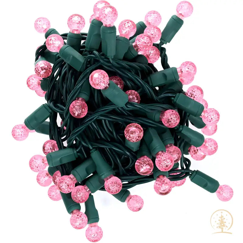 70 G12 Pink LED Christmas Lights 4’’ Spacing - Christmas Lights