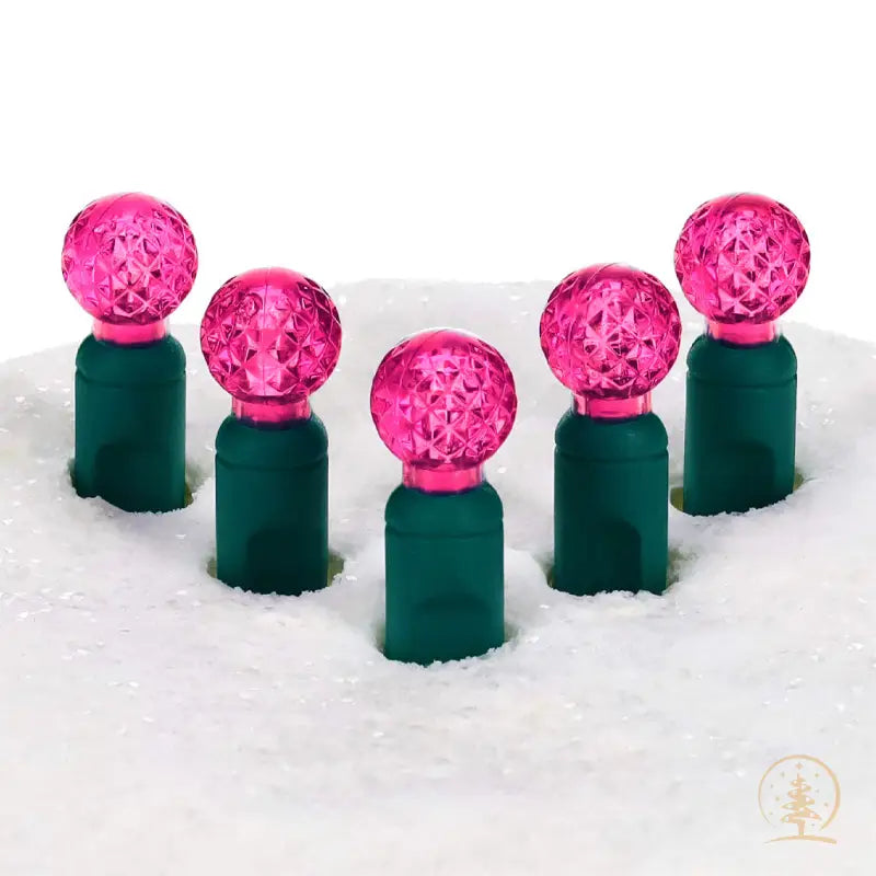 70 G12 Pink LED Christmas Lights 4’’ Spacing - Christmas Lights
