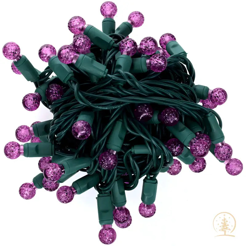 70 G12 Purple LED Christmas Lights 4’’ Spacing - Christmas Lights