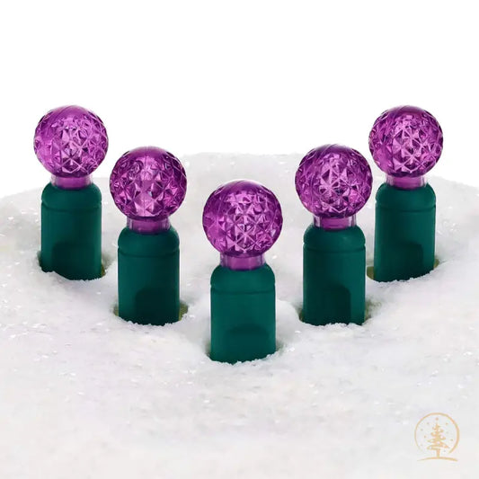 70 G12 Purple LED Christmas Lights 4’’ Spacing - Christmas Lights