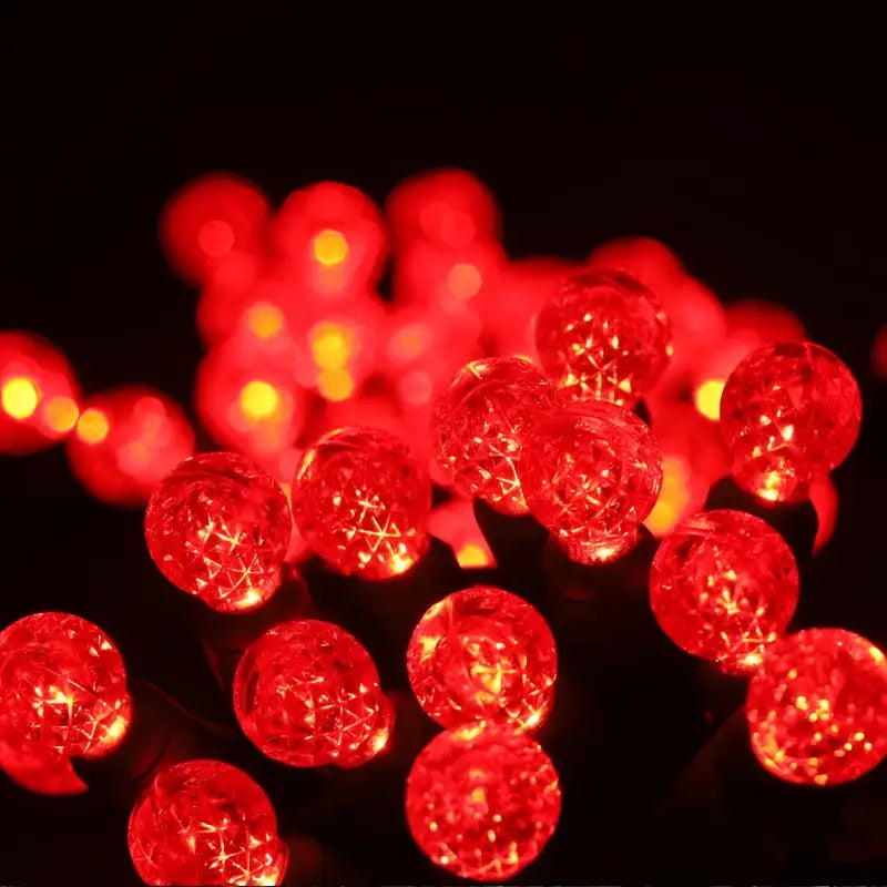 70 G12 Red LED Christmas Lights 4’’ Spacing - Christmas Lights