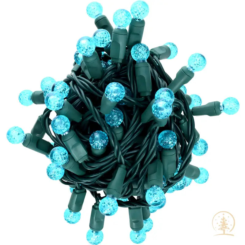 70 G12 Teal LED Christmas Lights 4’’ Spacing - Christmas Lights