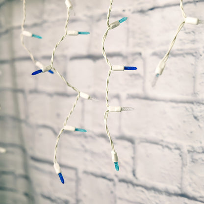 70 M5 Arctic Blue Cool White Teal DreamSpark Slow Fade LED Icicle Lights - Christmas Lights