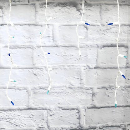 70 M5 Arctic Blue Cool White Teal DreamSpark Slow Fade LED Icicle Lights - Christmas Lights