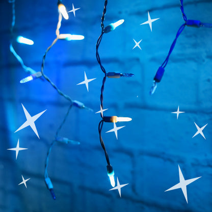 70 M5 Arctic Blue Cool White Teal DreamSpark Slow Fade LED Icicle Lights - Christmas Lights