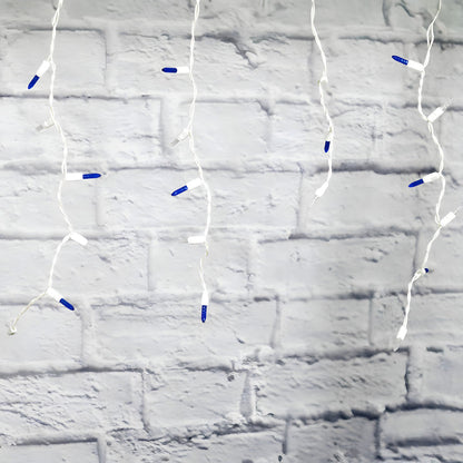 70 M5 Blue Cool White DreamSpark Slow Fade LED Icicle Lights - Christmas Lights