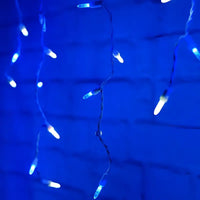 70 M5 Blue, Cool White LED Icicle Lights, White Wire [CLOSEOUT]