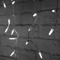 70 M5 Cool White LED Icicle Lights, White Wire