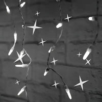 70 M5 Cool White Twinkle LED Icicle Lights, White Wire