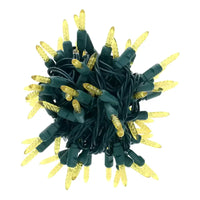 70 M5 Gold LED Christmas Lights, 4" Spacing, Green Wire