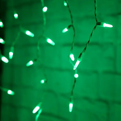 70 M5 Green LED Icicle Lights - Christmas Lights